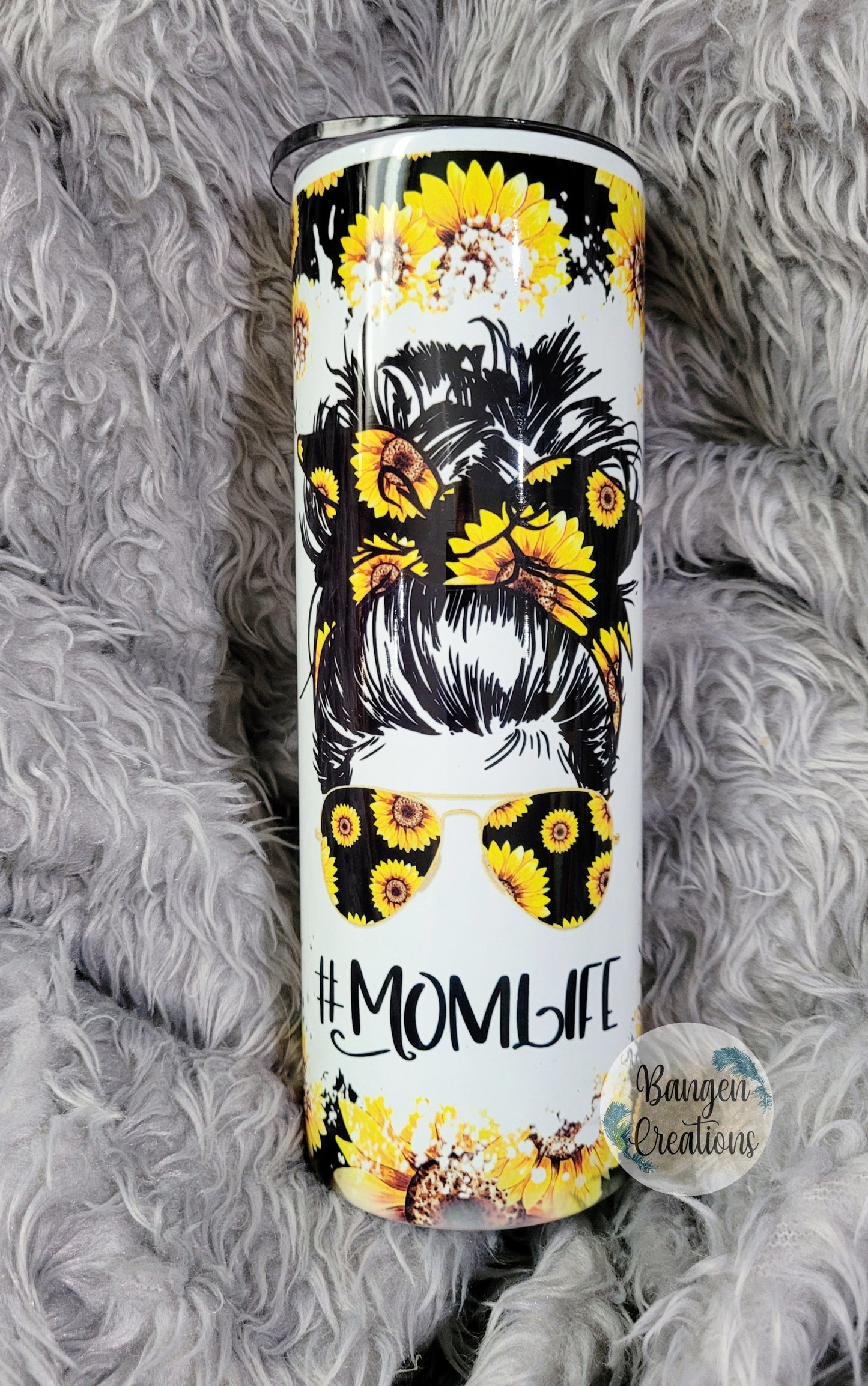 Sunflower #MomLife Tumbler