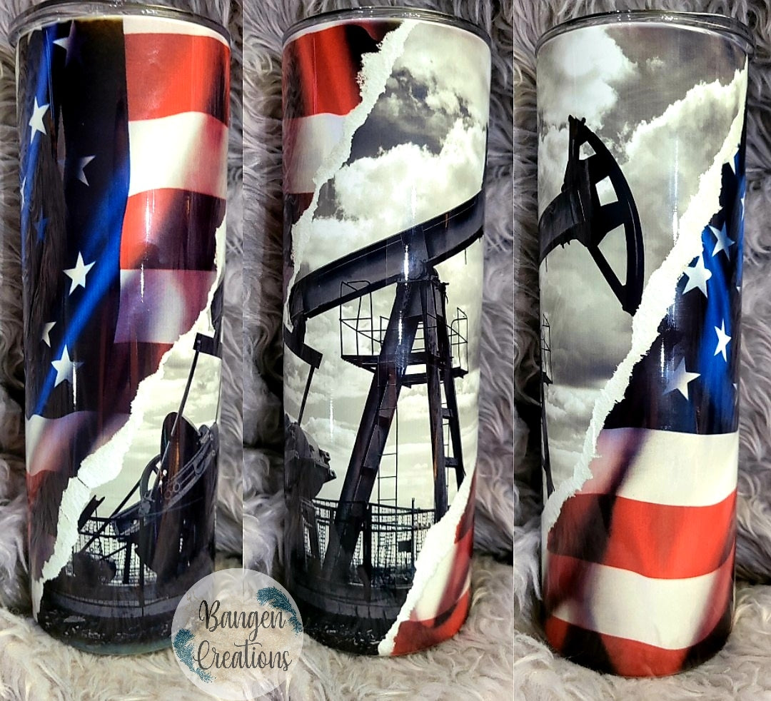 Patriotic Oilfield Tumbler