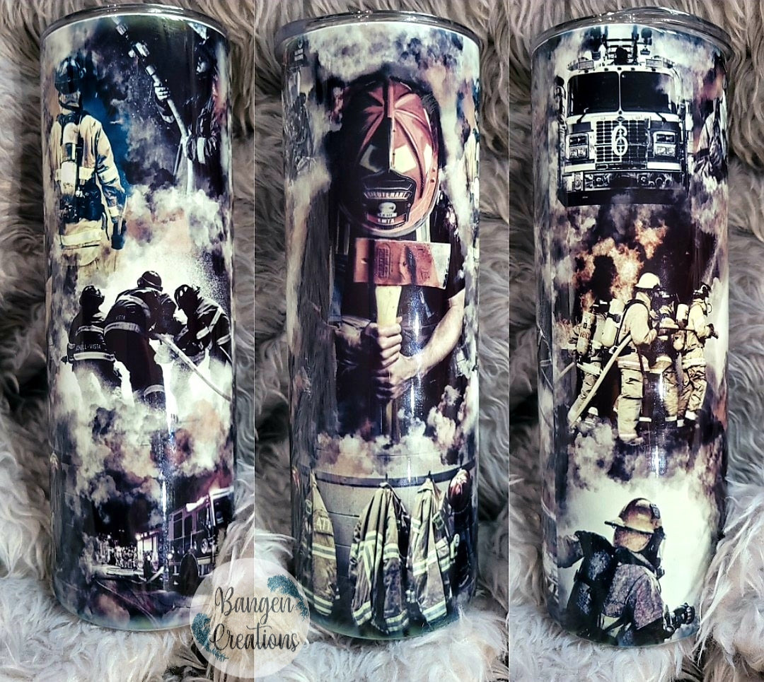Firefighter Collage Tumbler