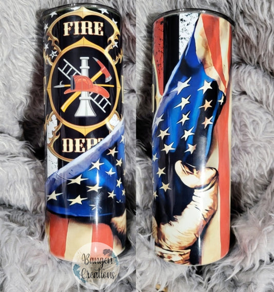Patriotic Firefighter Tumbler