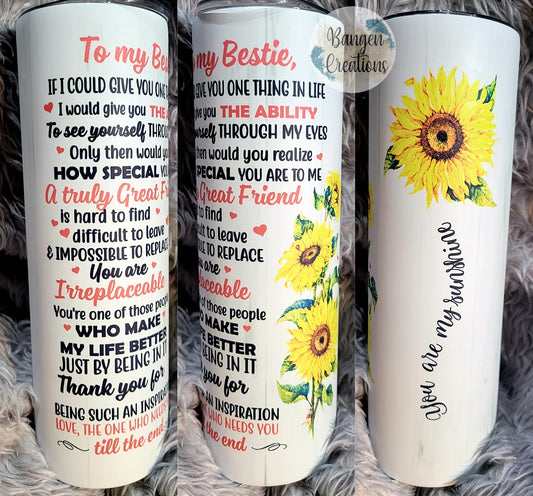 Bestie Sunflower Tumbler